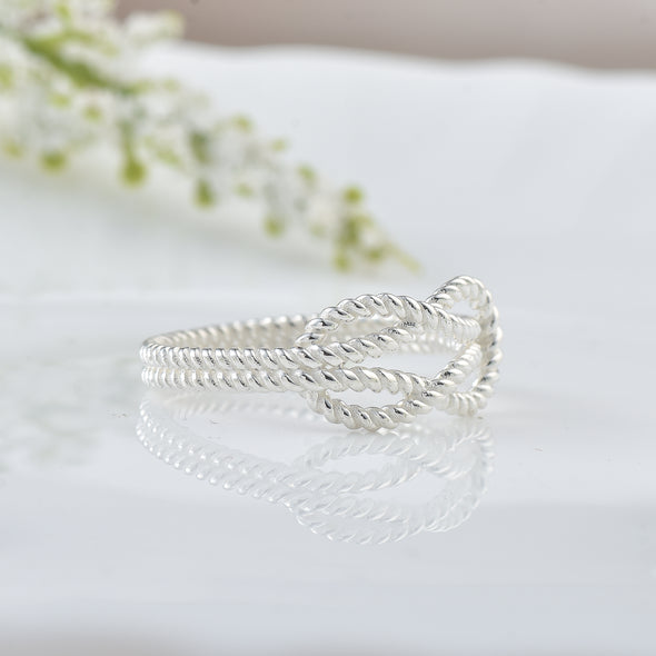 Twisted Infinity Ring - 925 Sterling Silver