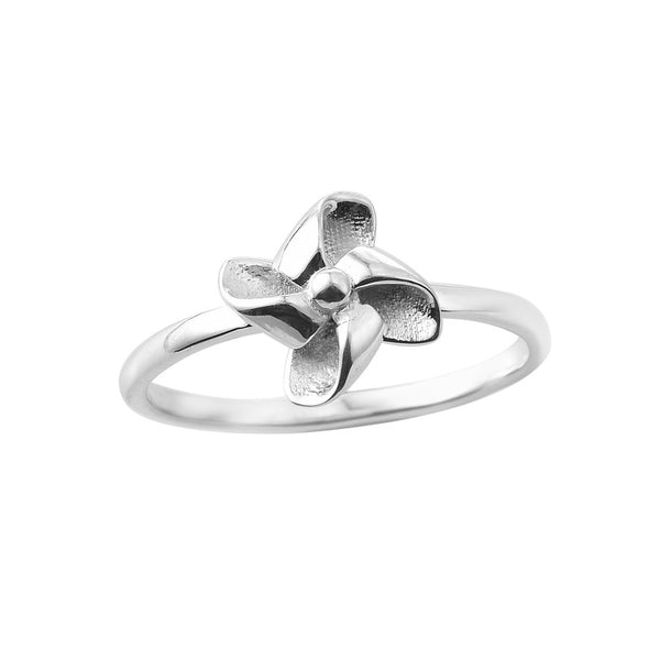 925 Sterling Silver Pinwheel Flower Ring