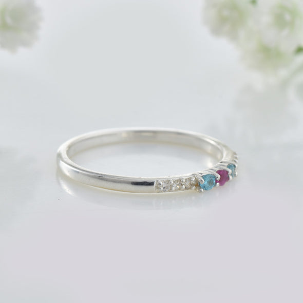 Rhodolite Garnet And Blue Topaz Accent Ring 925 Sterling Silver